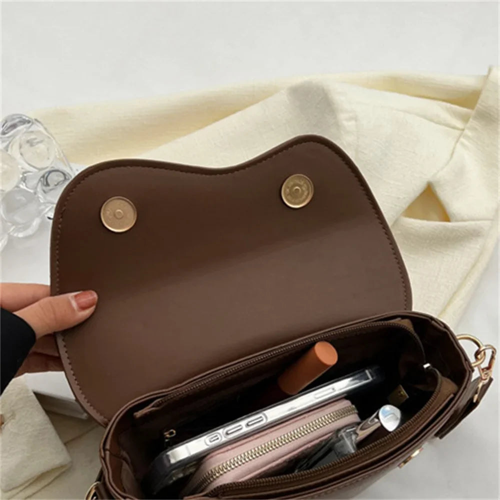 Square Bag Women's Shoulder Bag Wide Shoulder Strap