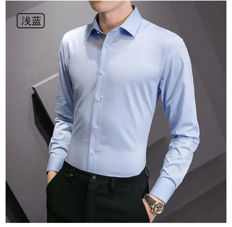 Men Solid Color Shirt