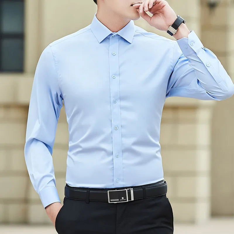 Men Solid Color Shirt