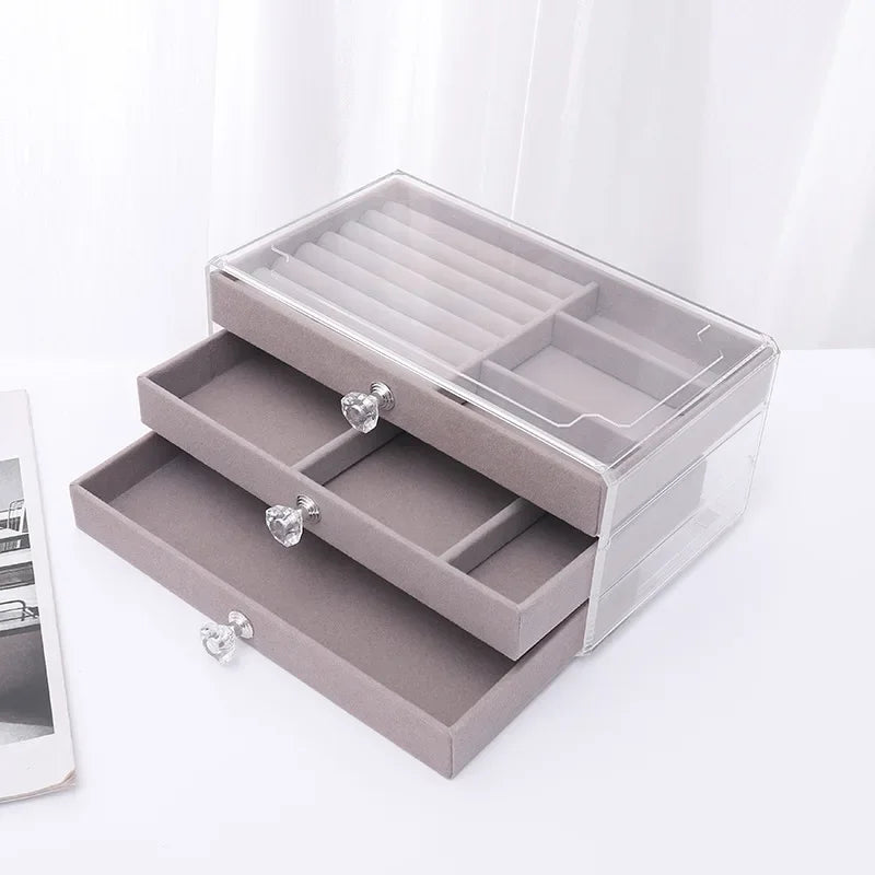 Three layers Plastic Jewelry Box
