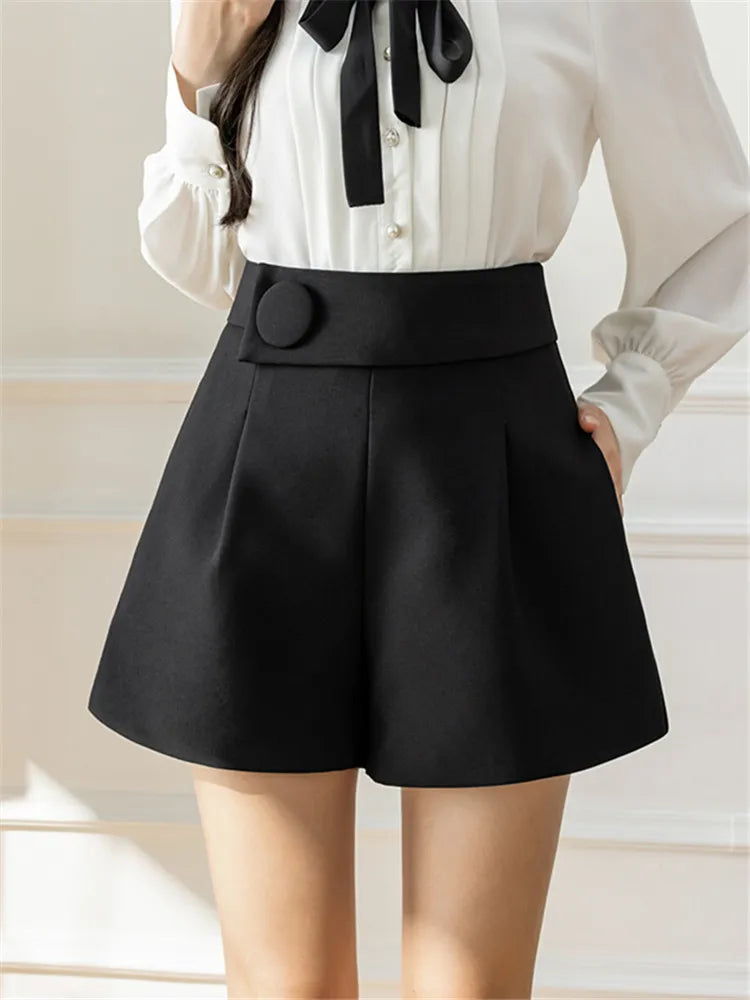 Buttons Formal Women's Shorts