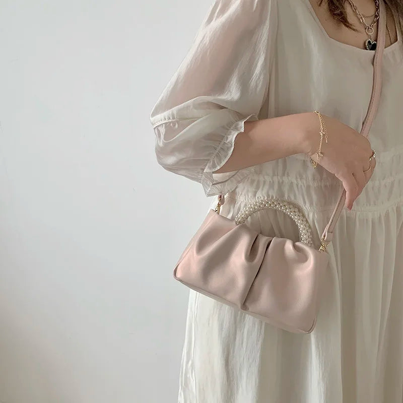 Pearl Handle Women Purse