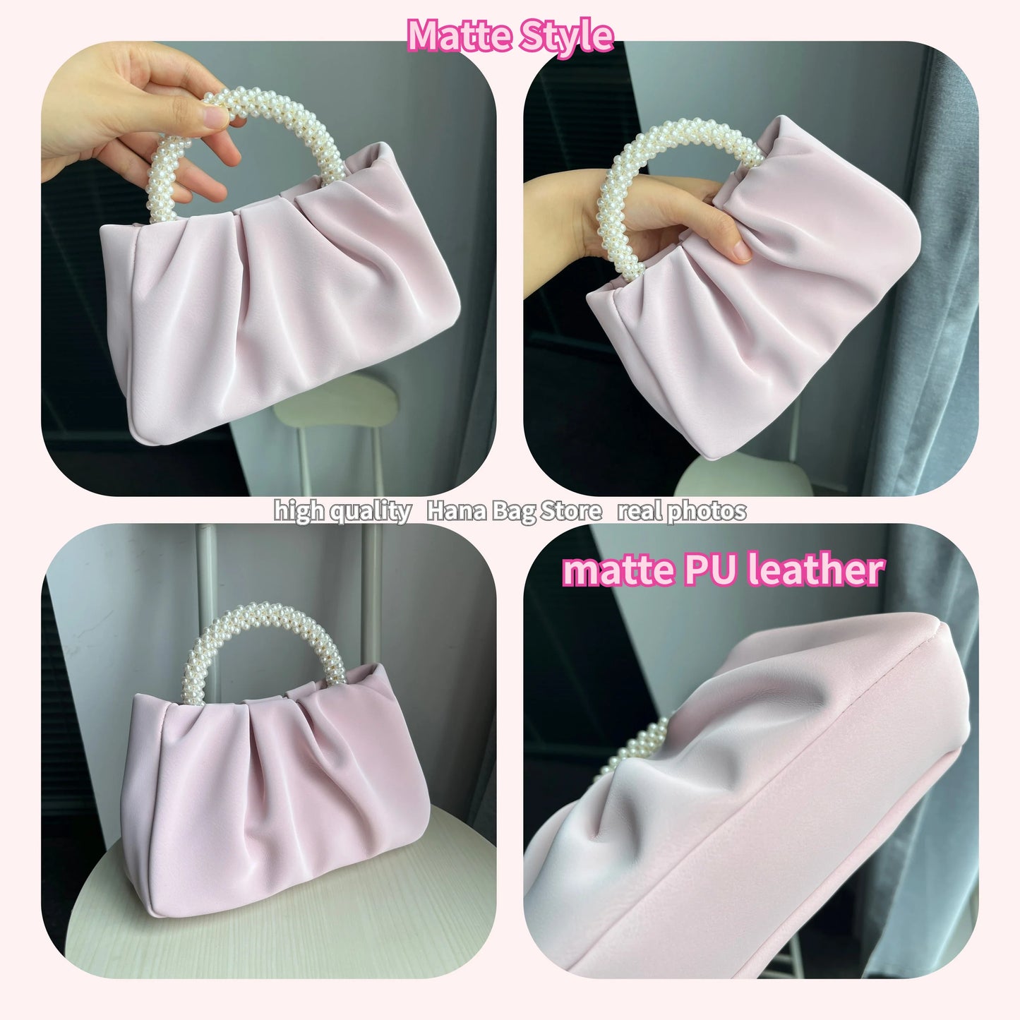Pearl Handle Women Purse