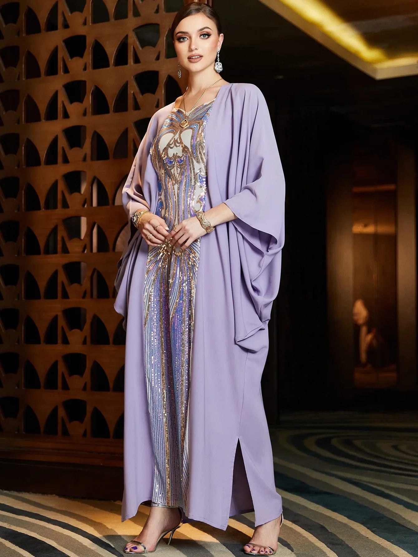 Women Ramadan & Eid Mubarak Kaftan Abaya