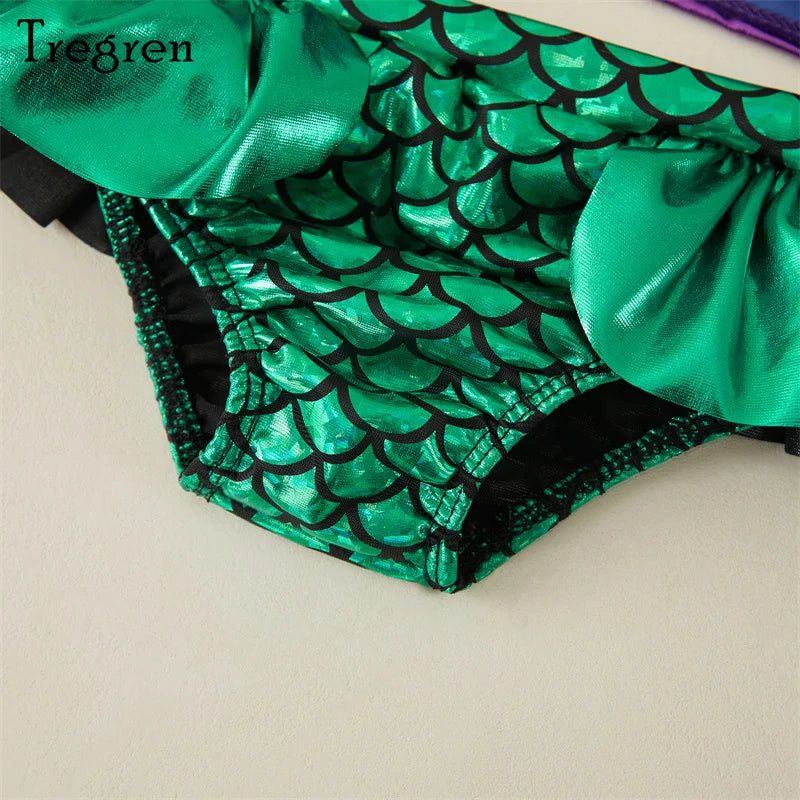 Tregren Toddler Kids Girl Mermaid Bikinis Set Summer Beachwear
