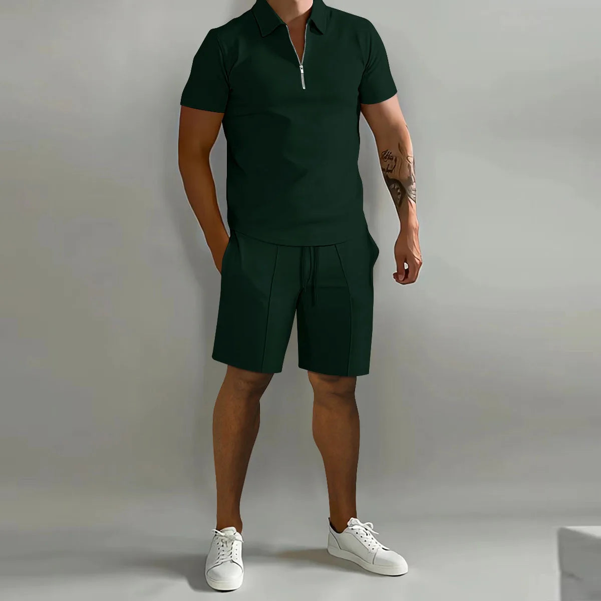 Casual Men's Two-Piece Short & Polo Shirt And Shorts