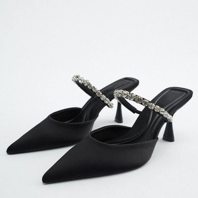 Black Slingback Heels Woman