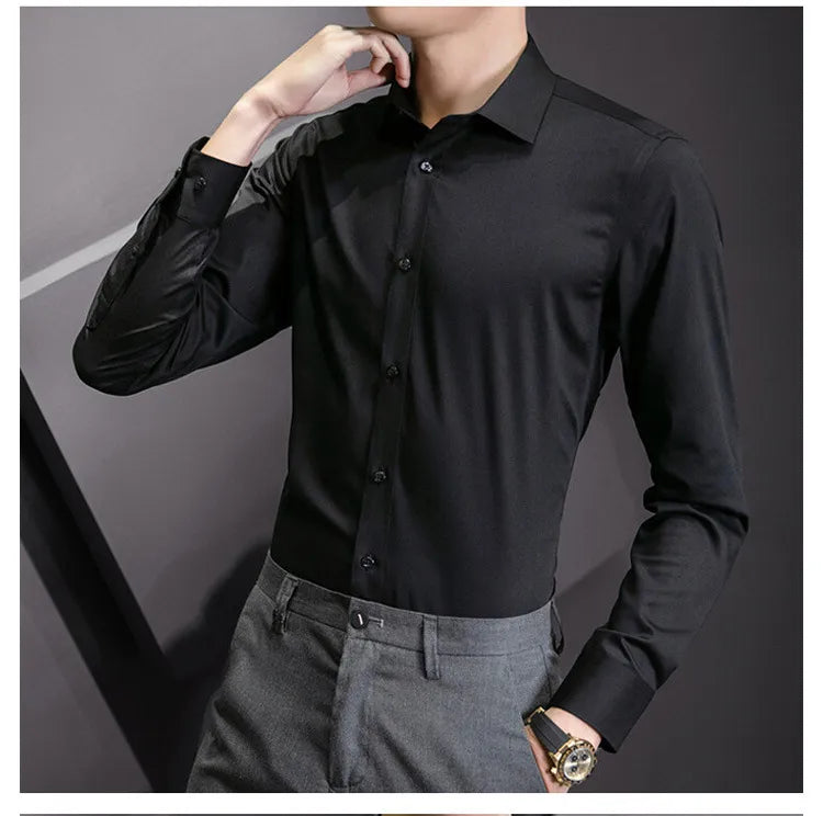 Men Solid Color Shirt