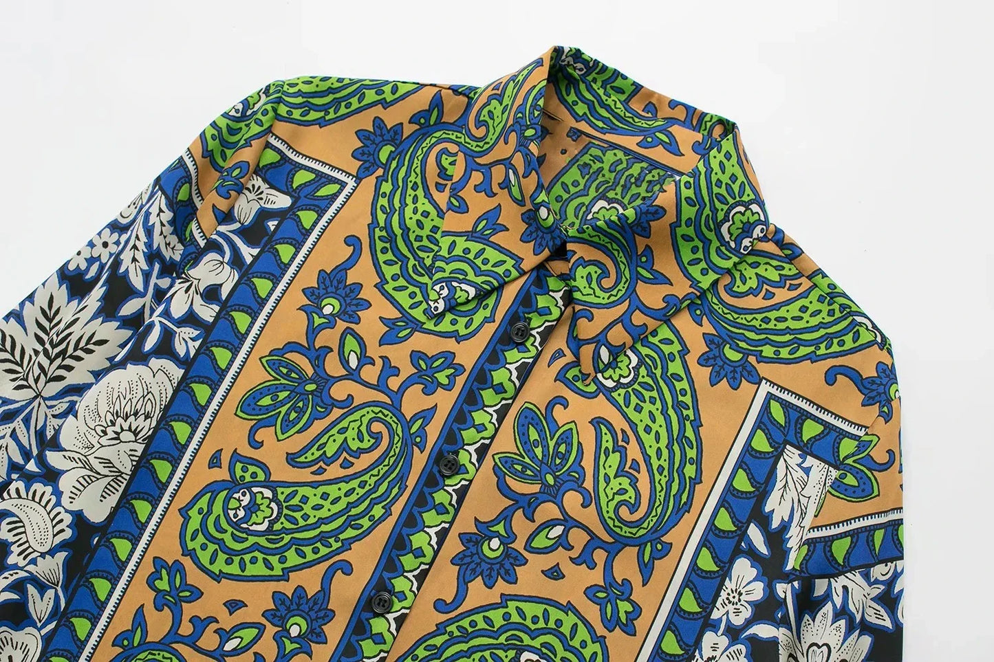 Summer Vintage Green Floral Women Suits