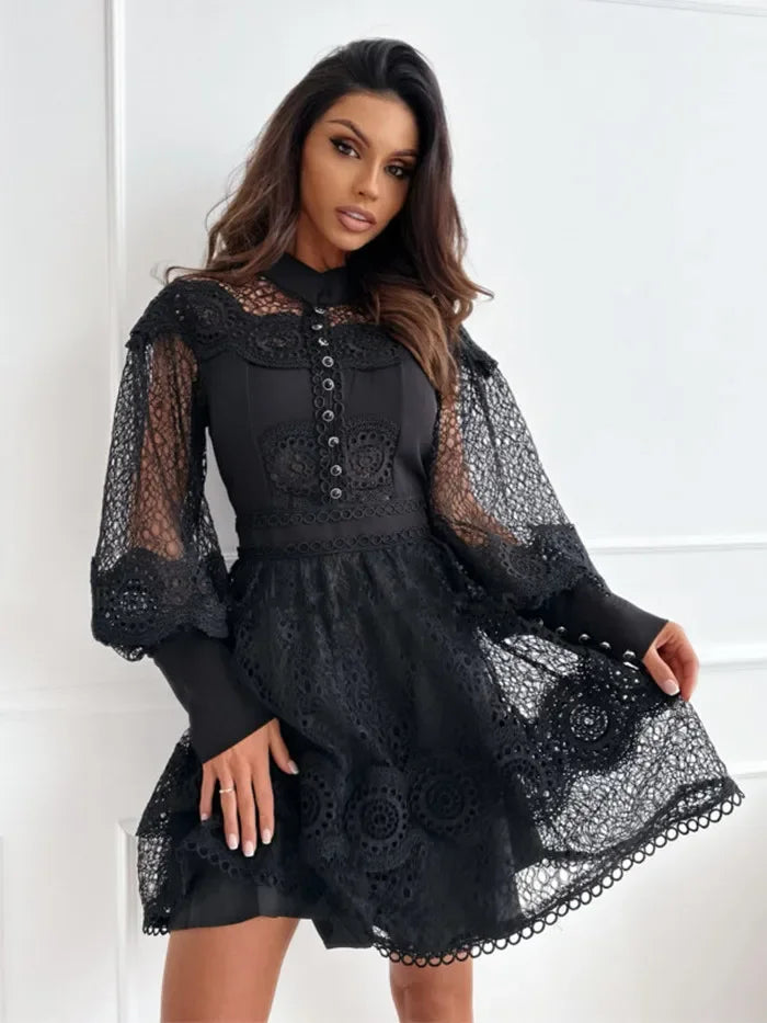 Sexy Embroidery Short Dress