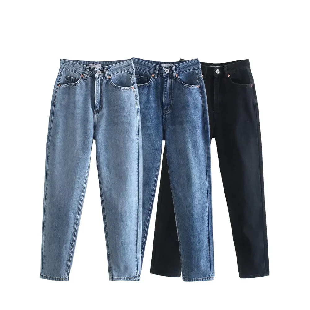Women's Fashion and Elegance Versatile Loose and Comfortable Straight leg Jeans