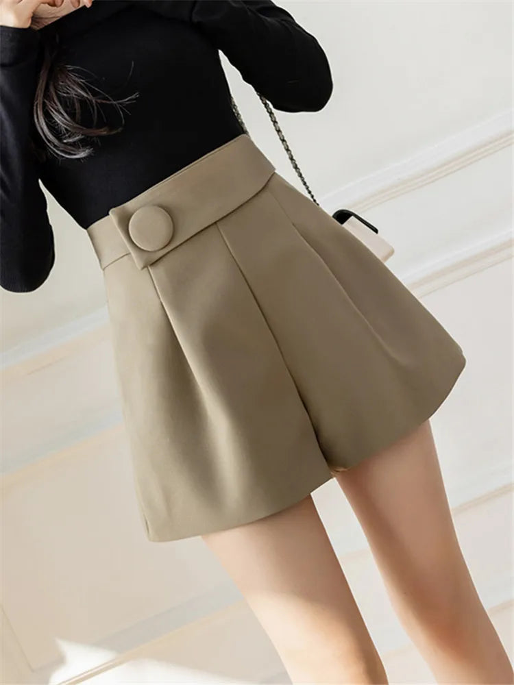Buttons Formal Women's Shorts