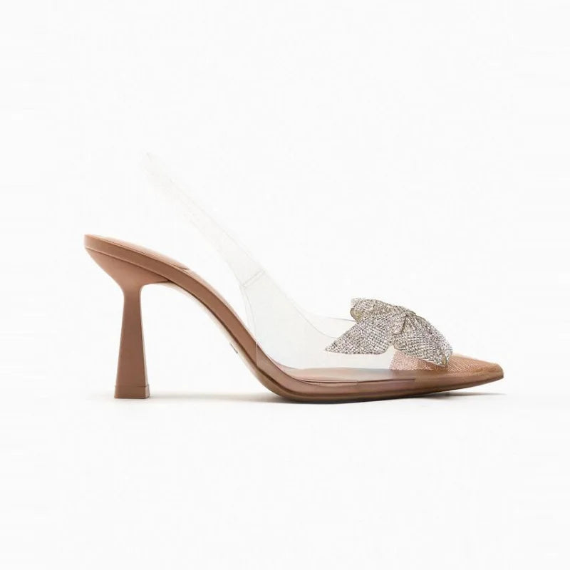 Women's Pointed Slingback Transparent High-heel