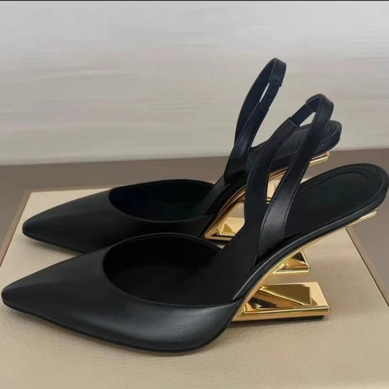 Shaped Heel Pointed Toe Shoes