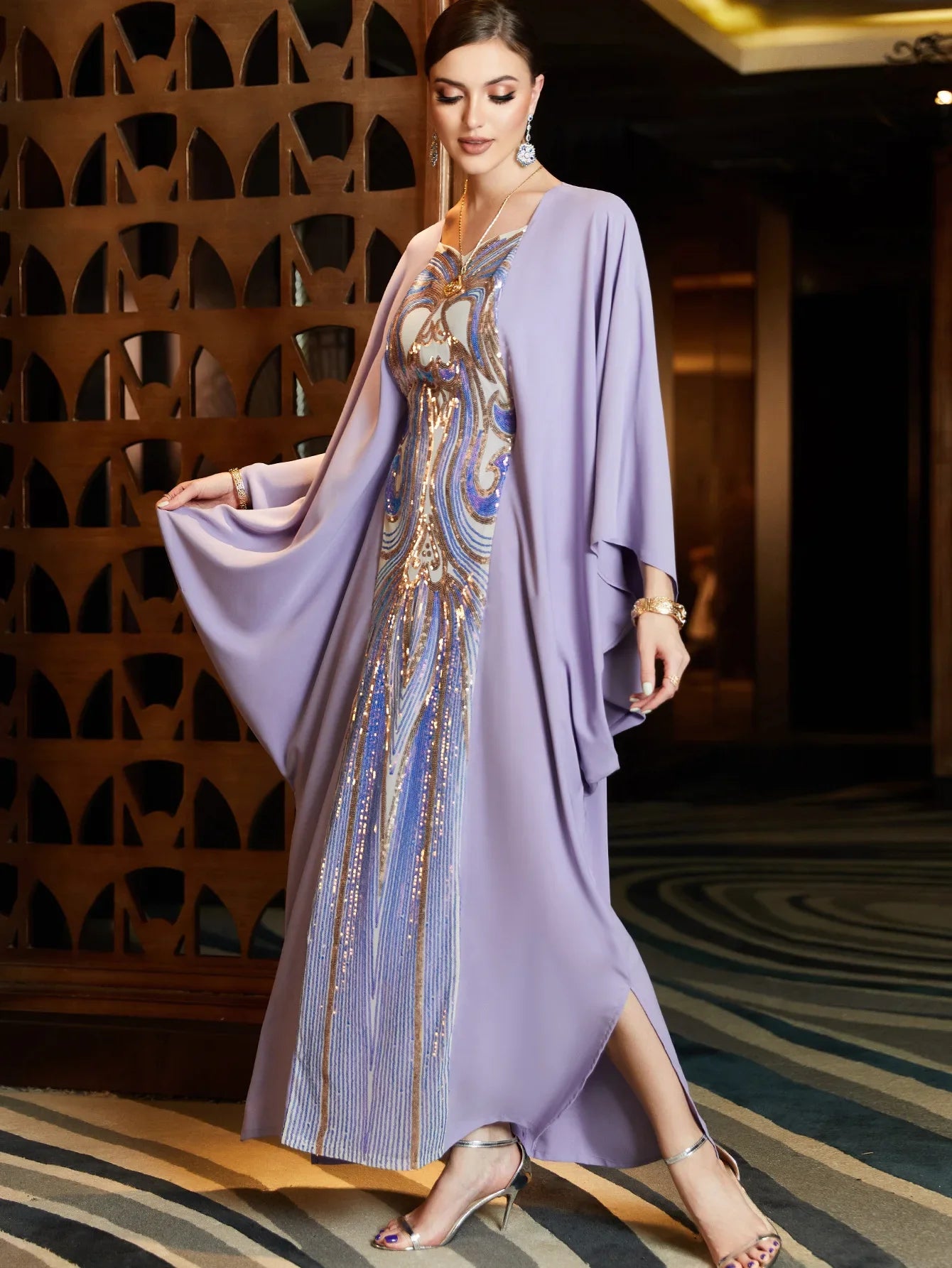 Women Ramadan & Eid Mubarak Kaftan Abaya