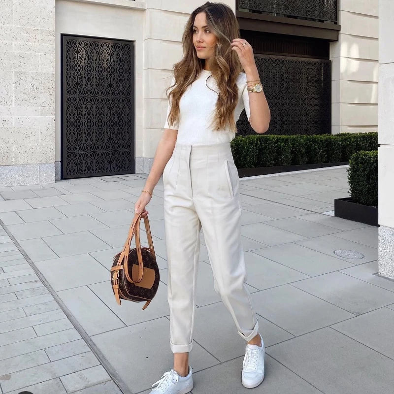 Office Wear High waist Pants for Women Formal Pants