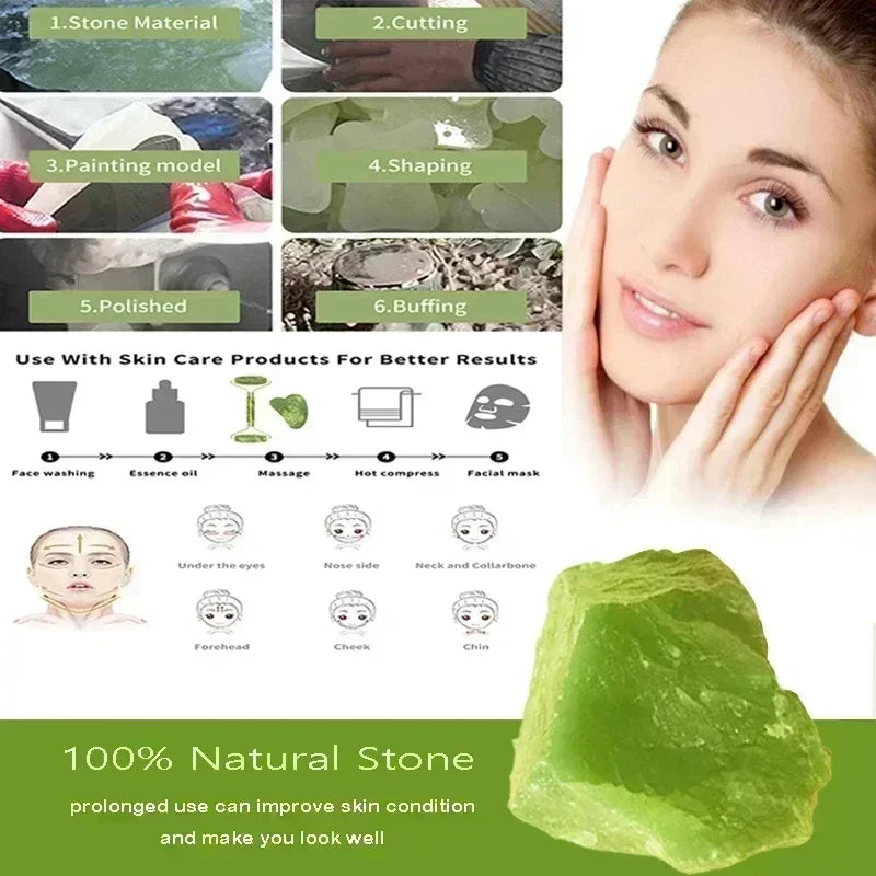 Natural Jade Roller Face Gua Sha Natural Stone Body Face Neck Massager