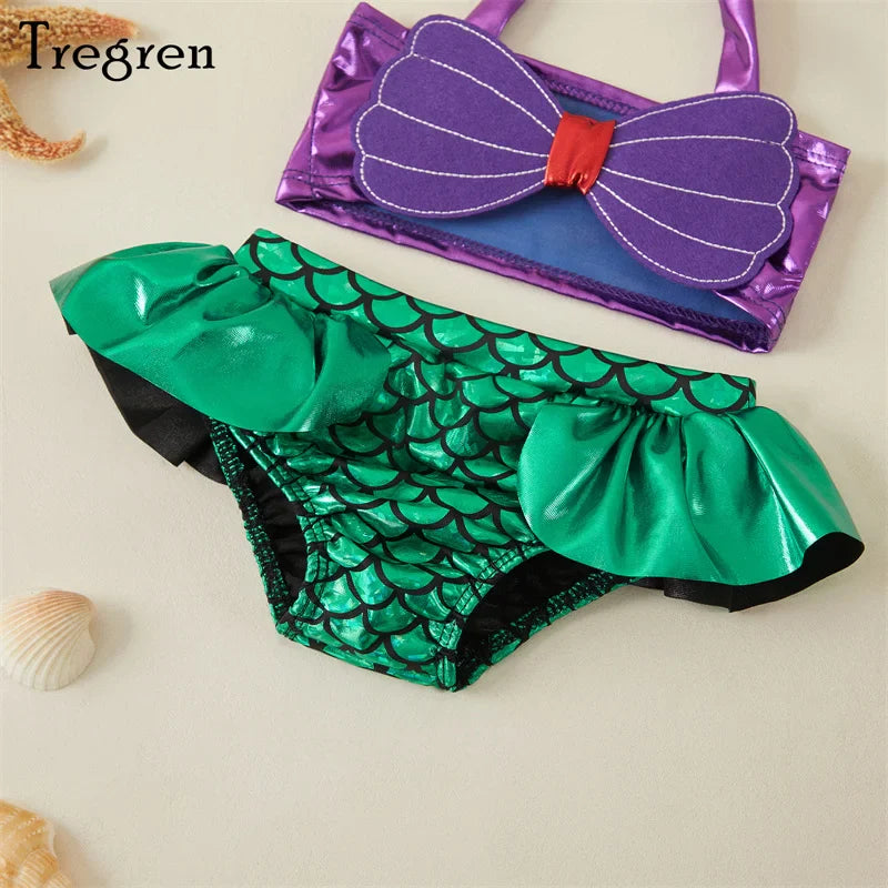 Tregren Toddler Kids Girl Mermaid Bikinis Set Summer Beachwear