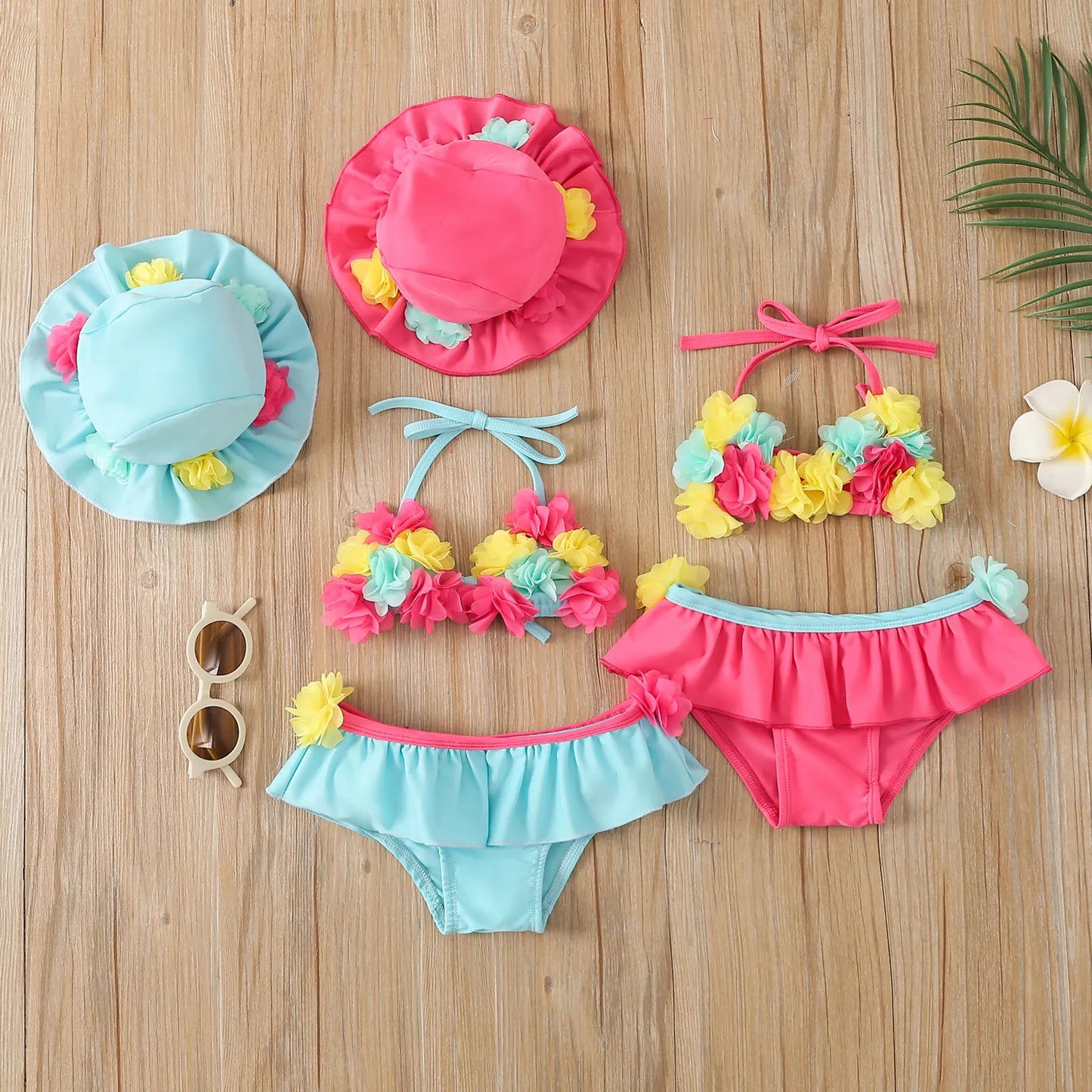 Infant Baby Girls Three-piece Swimming Suit