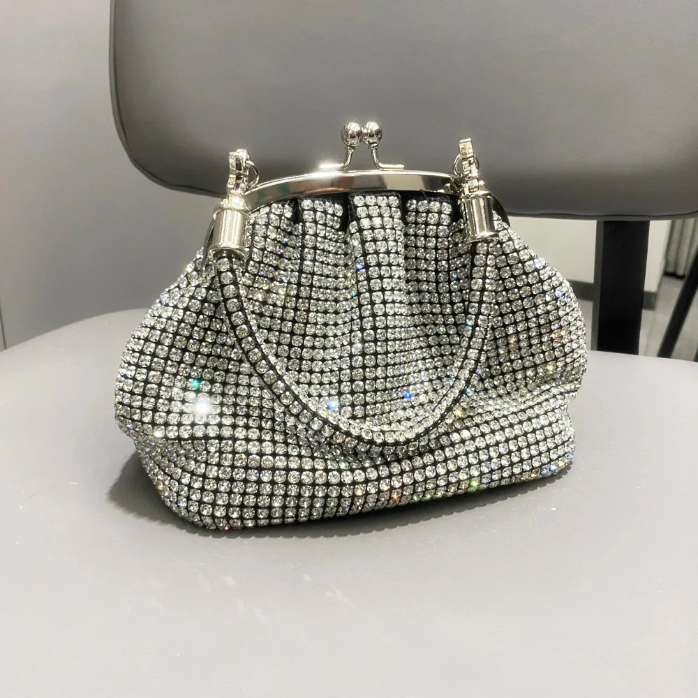 Handle Rhinestones clutch Bag