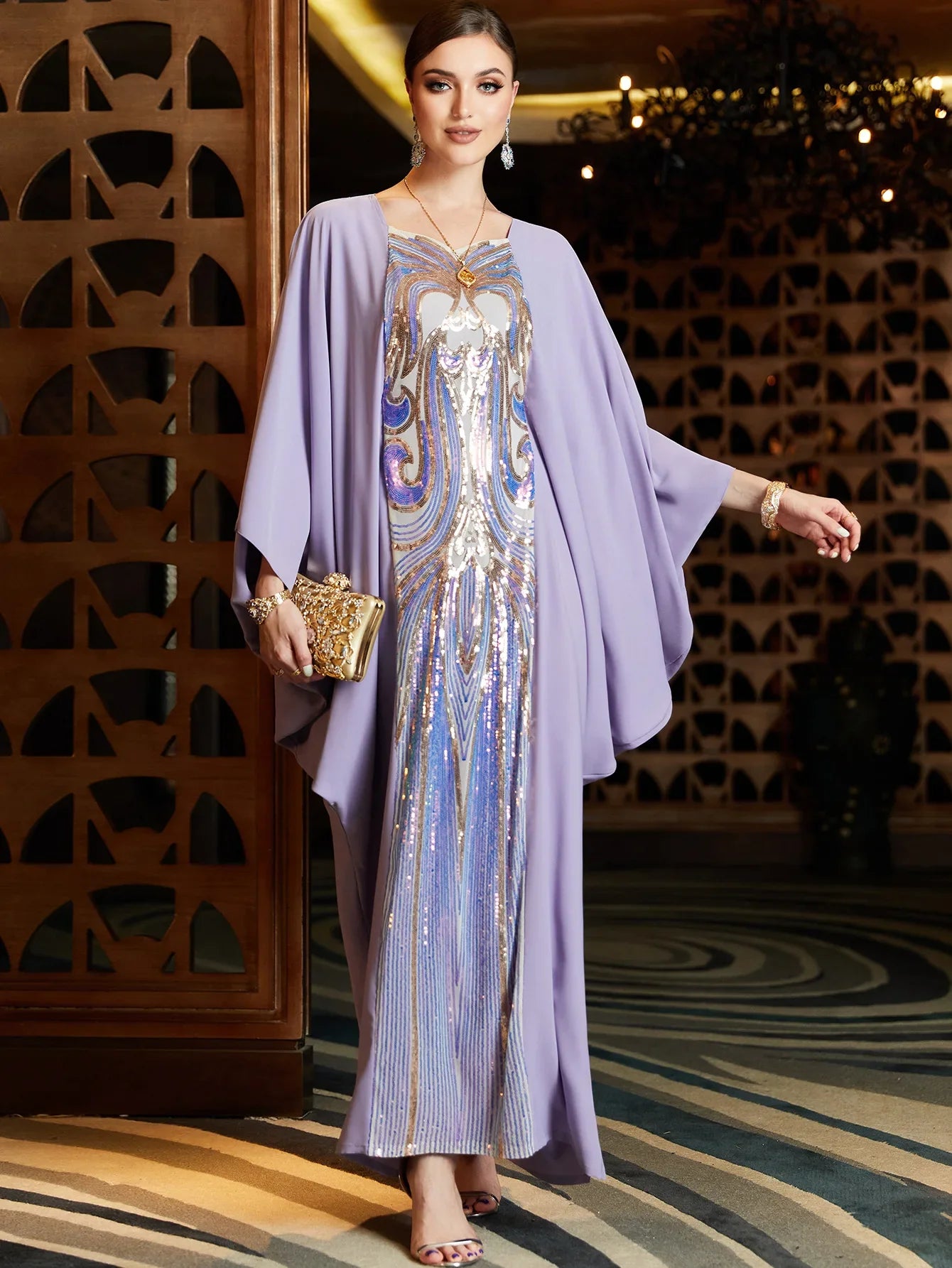 Women Ramadan & Eid Mubarak Kaftan Abaya