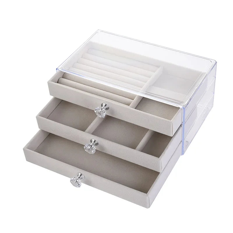 Three layers Plastic Jewelry Box