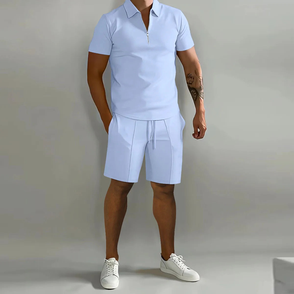 Casual Men's Two-Piece Short & Polo Shirt And Shorts