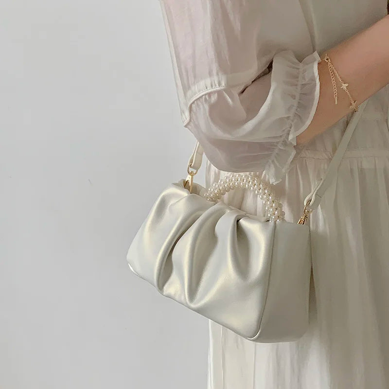 Pearl Handle Women Purse