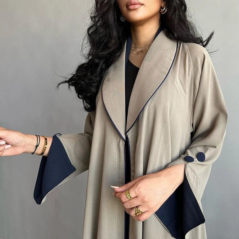 New Elegant Button Split Sleeve Abaya for Women