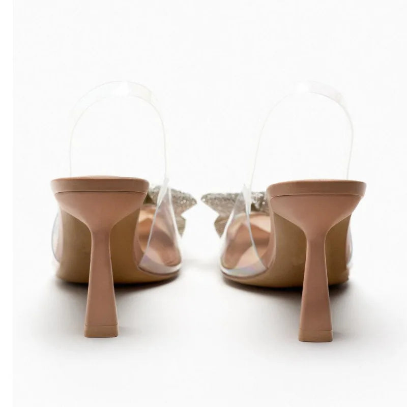 Women's Pointed Slingback Transparent High-heel