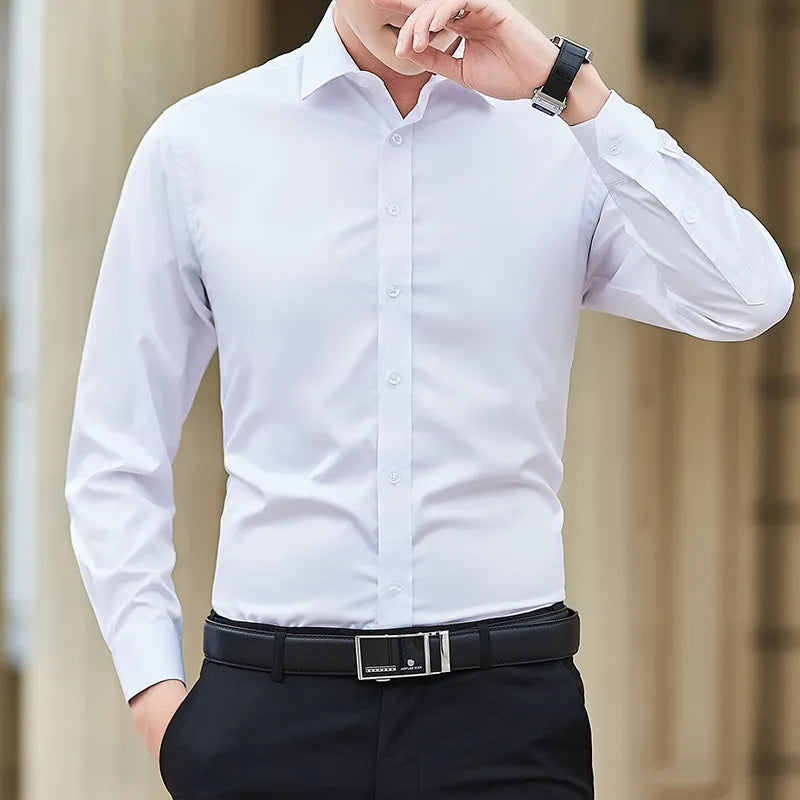Men Solid Color Shirt