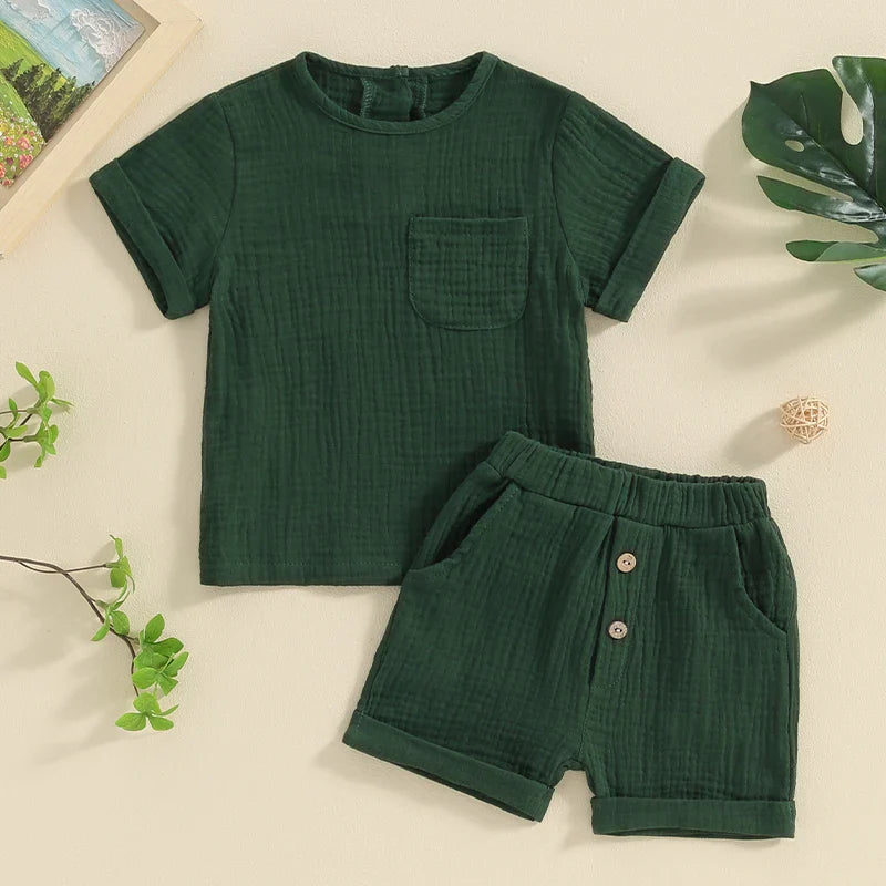 Kids Baby Boys Summer Shorts Sets Short Sleeve