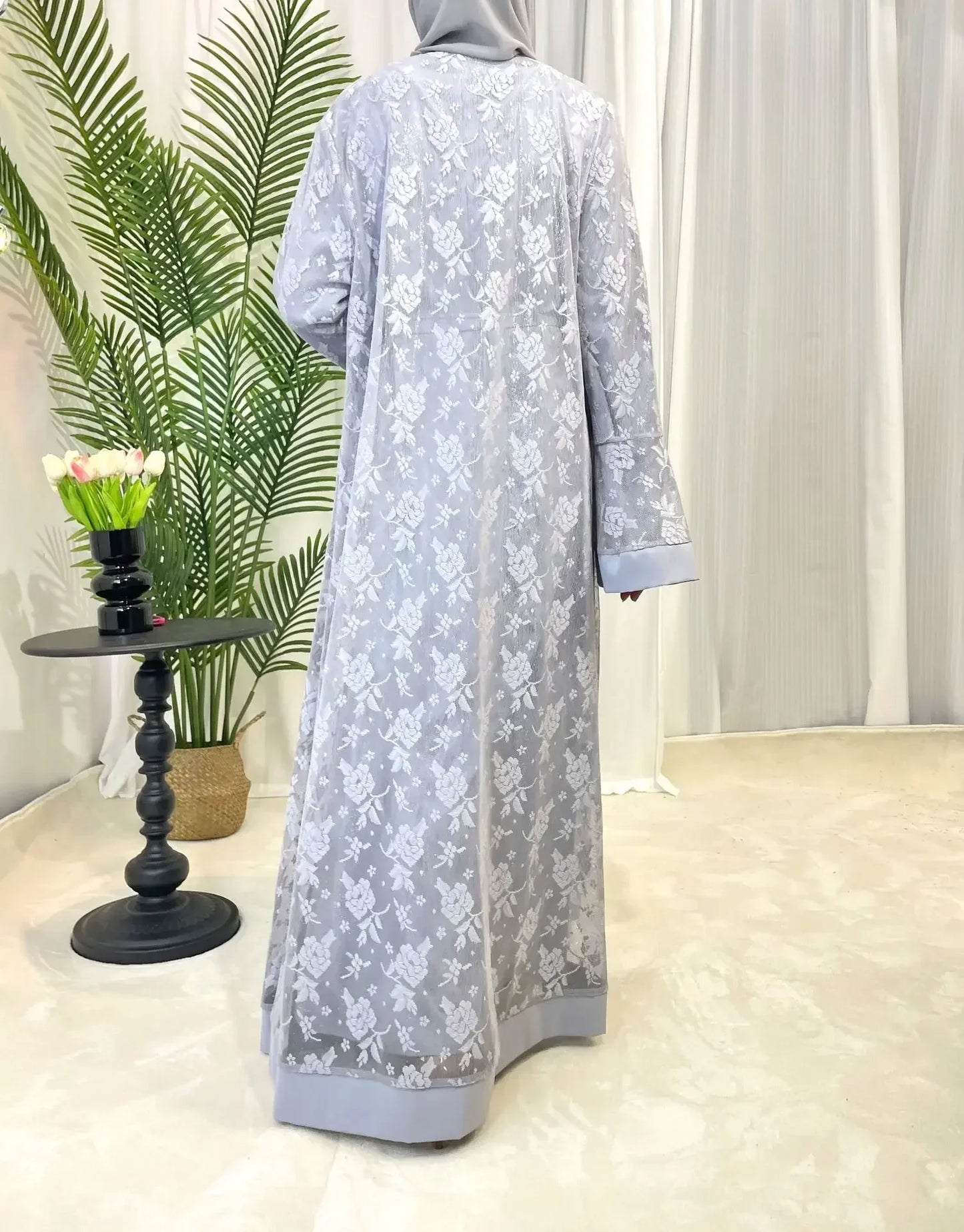 Muslim Lace Abaya Long Robe