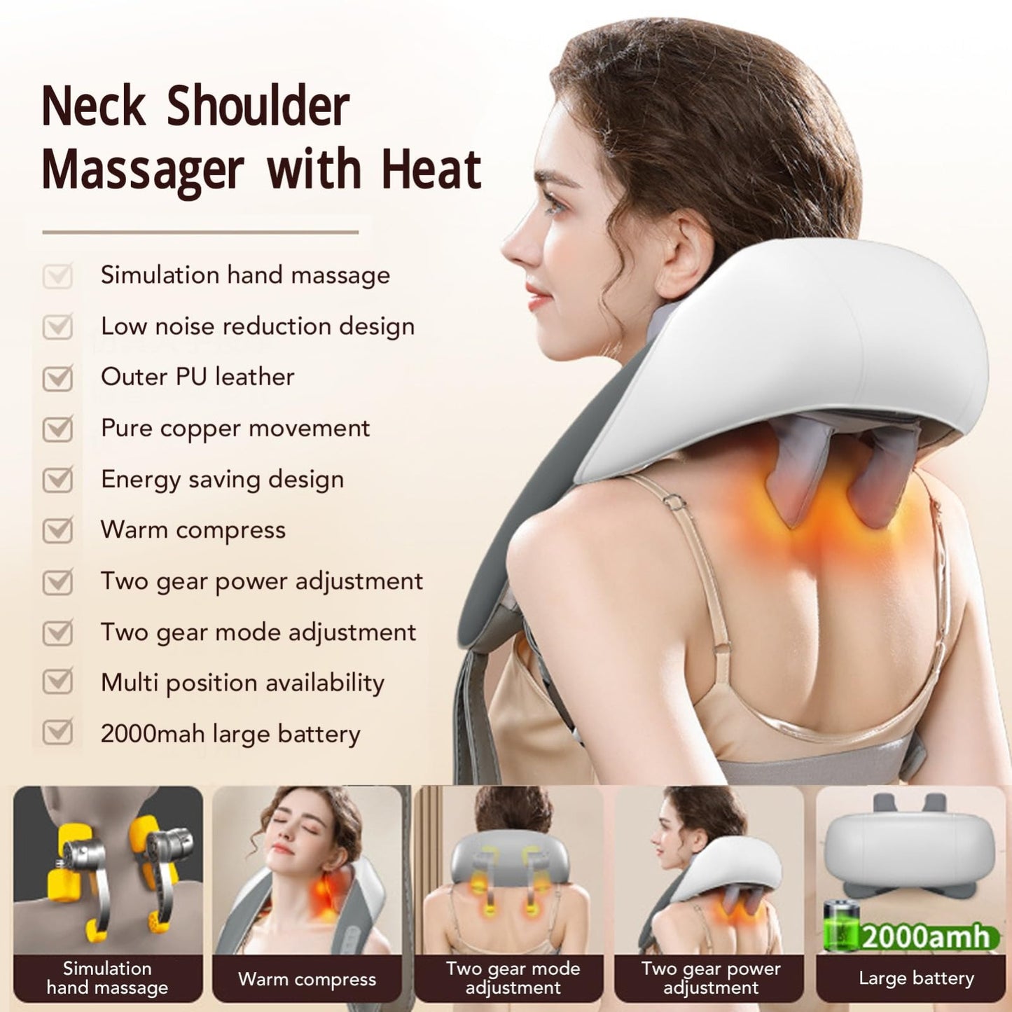 Wireless Portable Strap Neck Massager