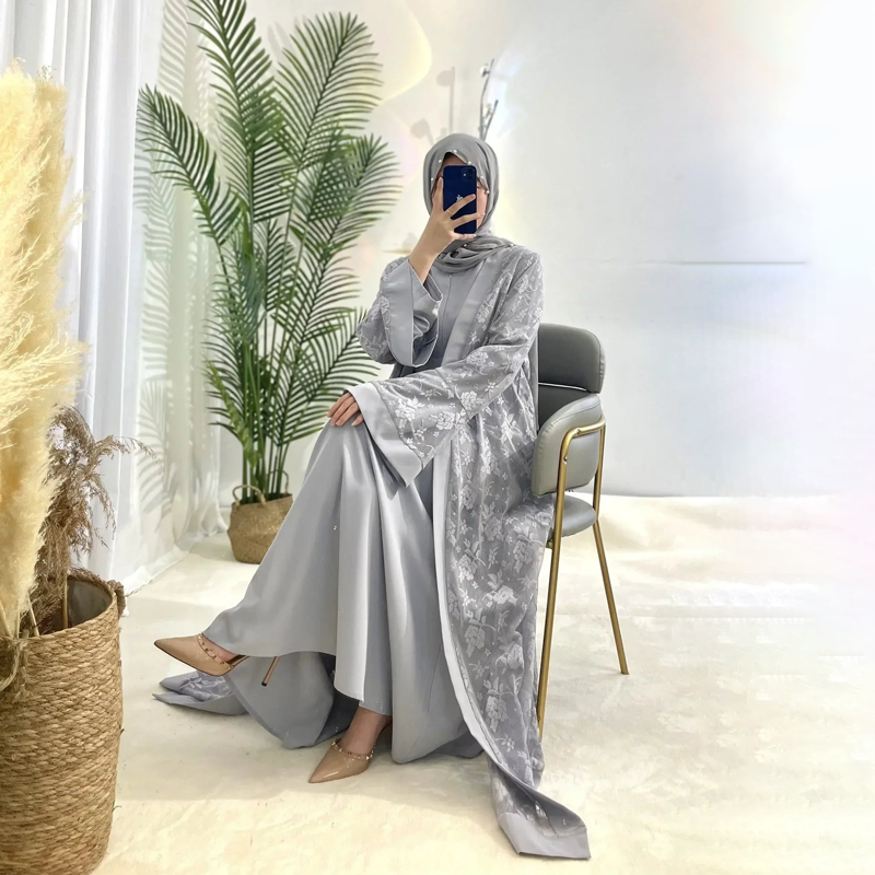 Muslim Lace Abaya Long Robe