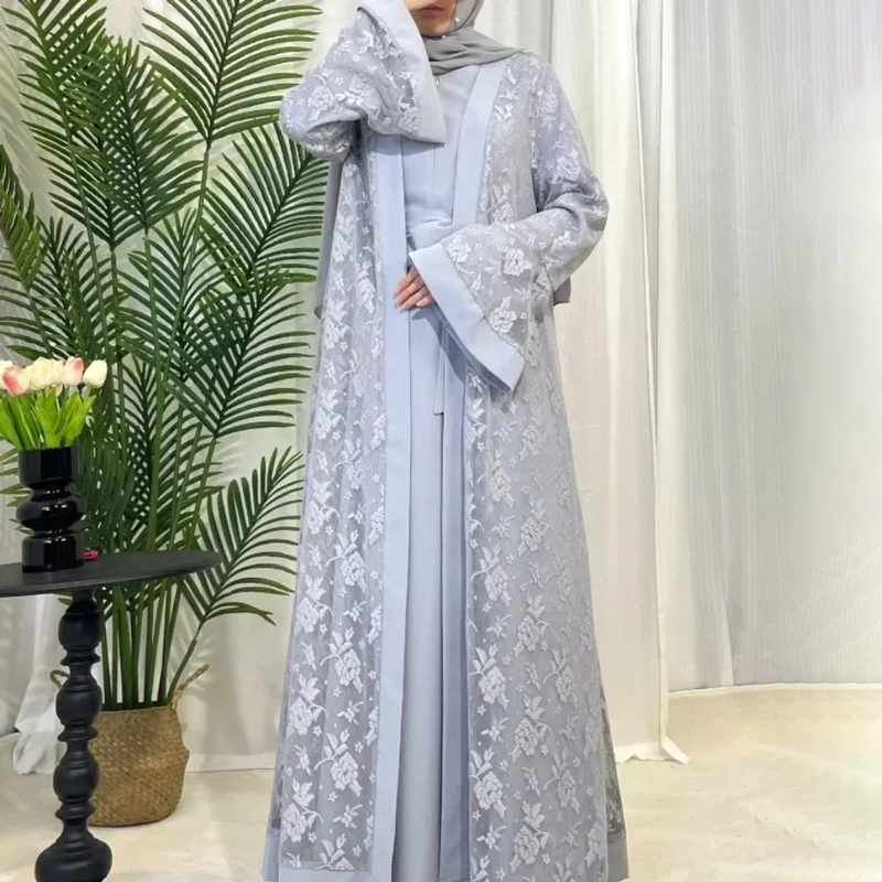 Muslim Lace Abaya Long Robe