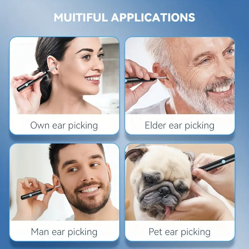 Kit de Nettoyage des Oreilles avec Caméra Haute Définition et Batterie Rechargeable - Technologie Intelligente pour un Nettoyage Doux et Efficace des Oreilles