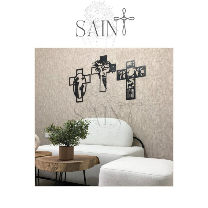 3 tableaux d'Art décoration murale en bois - change jamais de couleur