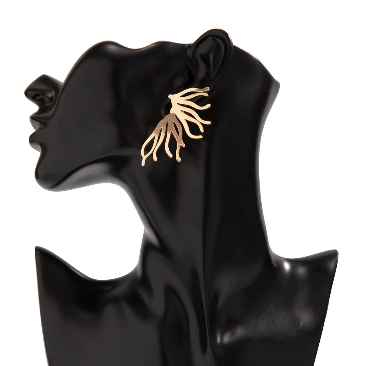 Boucles d'Oreilles Élégantes Ailées Plaquées Or à Motif Géométrique