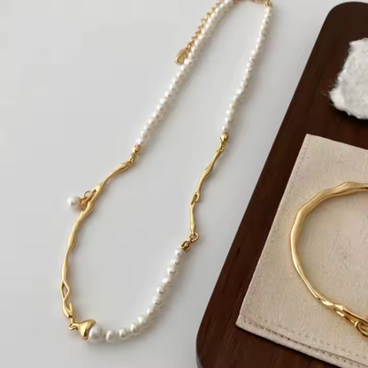 Élégance Perles – Ensemble Bijoux Doré & Perles