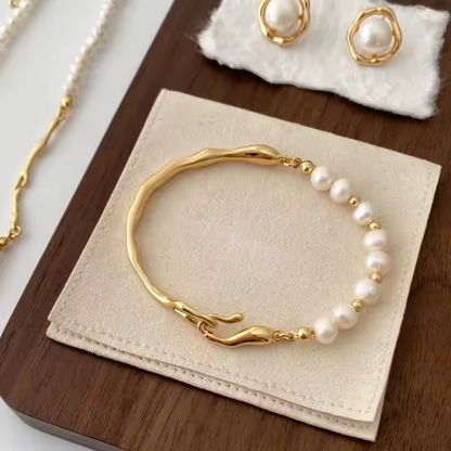Élégance Perles – Ensemble Bijoux Doré & Perles