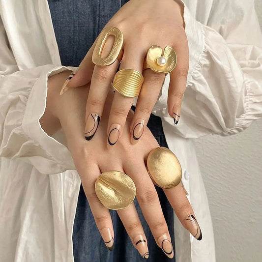 Bagues Tendance Ajustables Géométriques pour Femmes – Bijoux de Doigt Empilables 2025